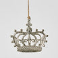 Hanging Crown Ornament Silver 4 pcs