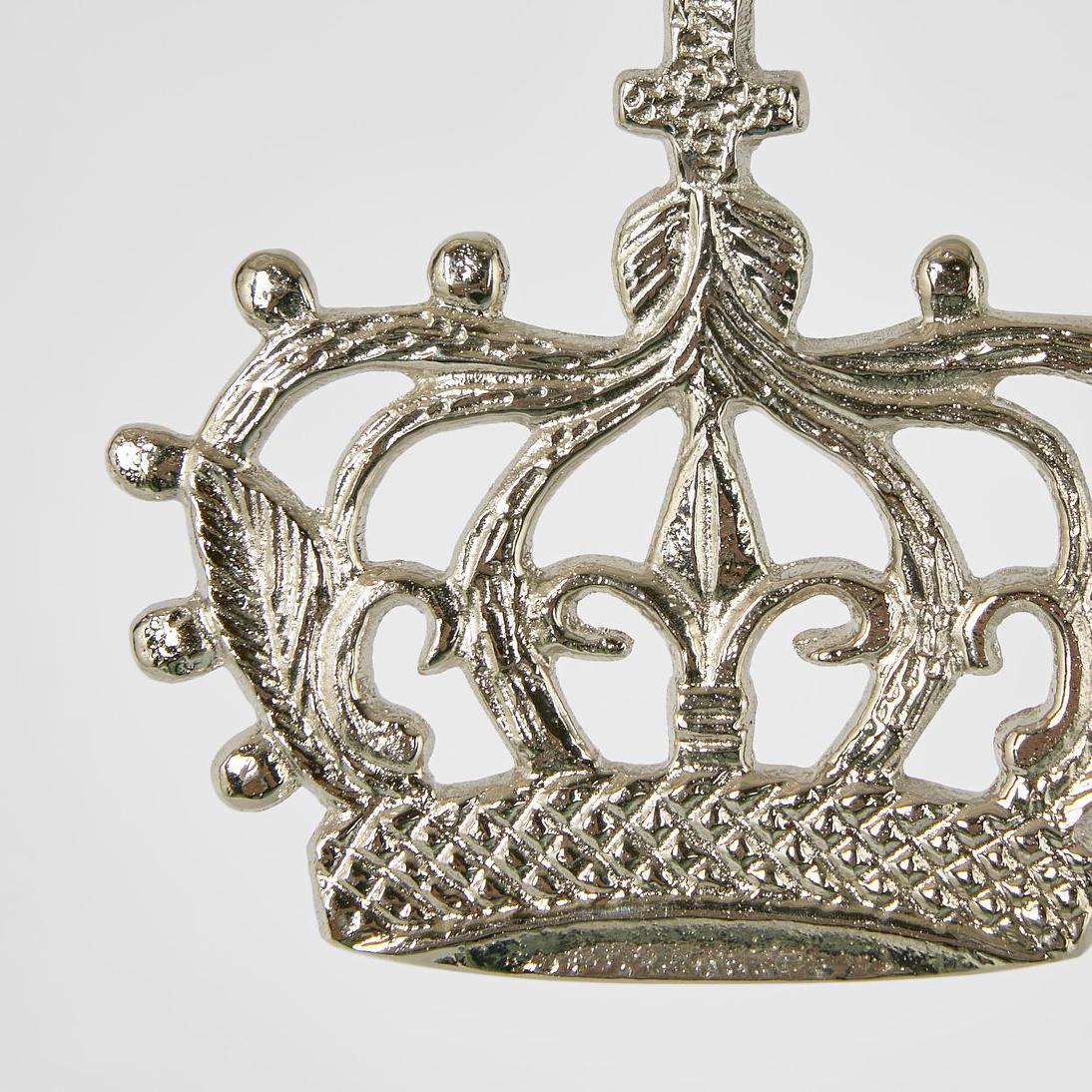 Hanging Crown Ornament Silver 4 pcs