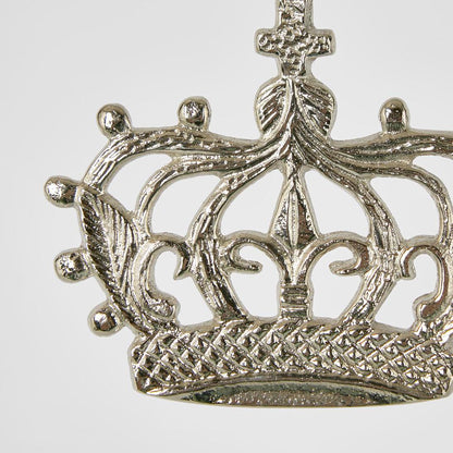 Hanging Crown Ornament Silver 4 pcs