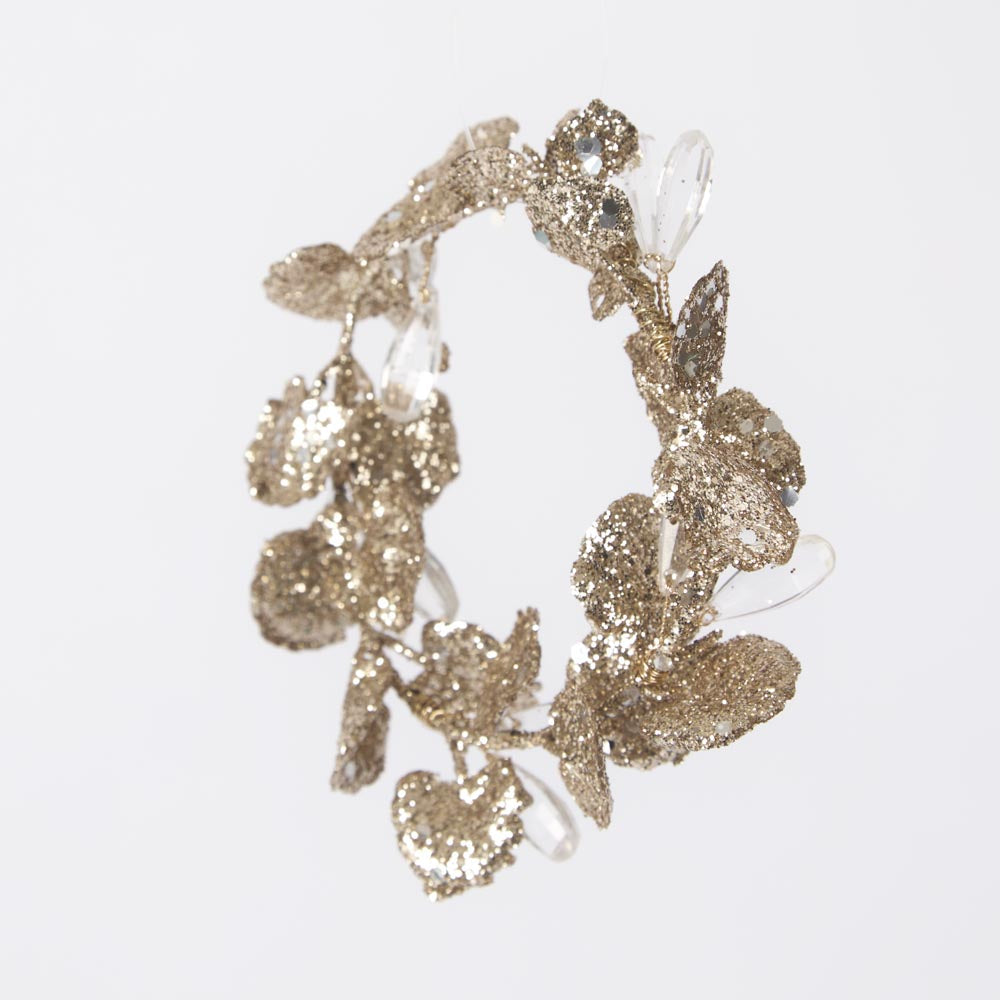 Glitter Mini Wreath Gold 6 pcs