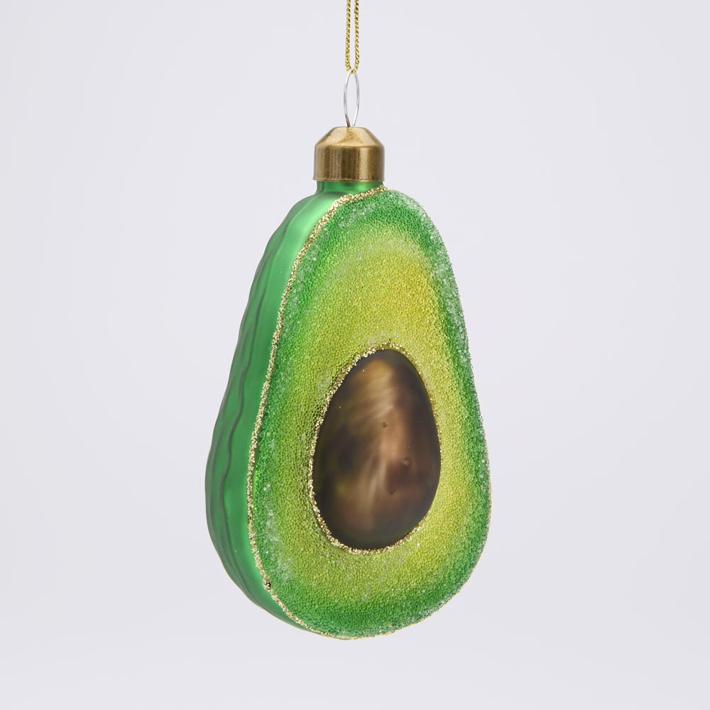 Sugared Avocado Glitter Decoration 2 pcs