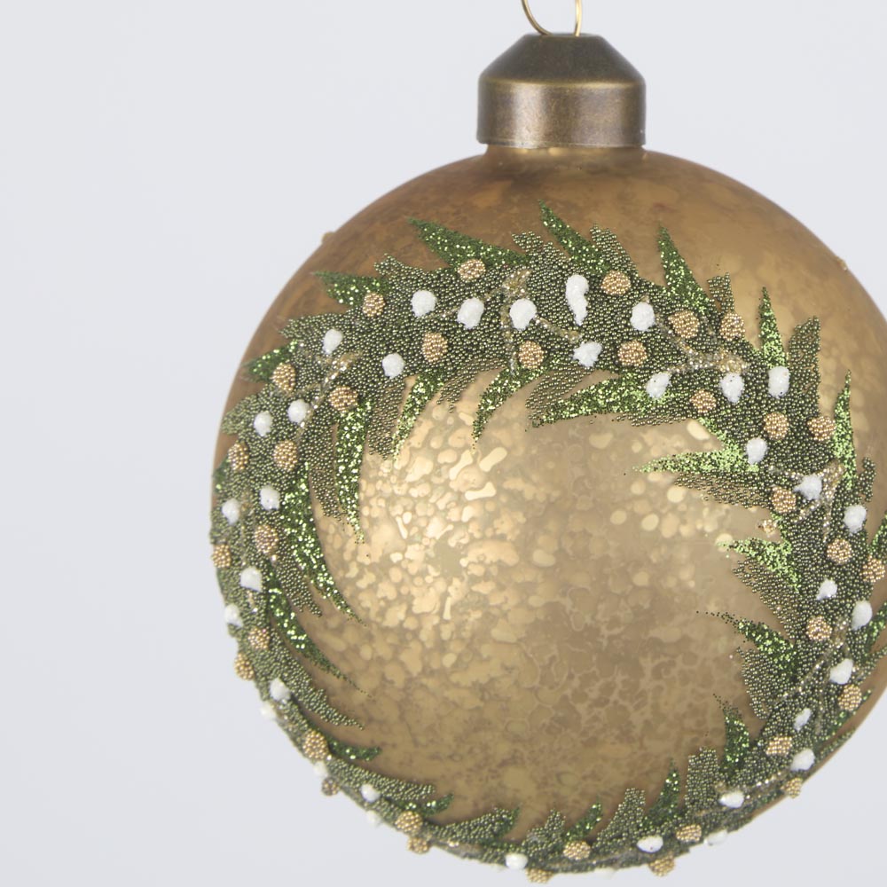 Midas Golden Wreath Bauble 2 pcs
