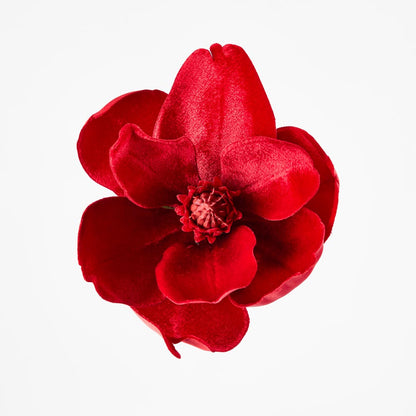 Luxe Velvet Clip On Magnolia Small Red 6 pcs