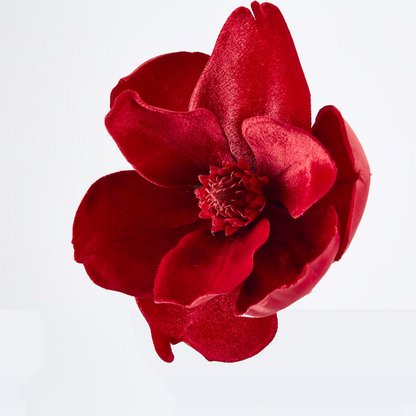 Luxe Velvet Clip On Magnolia Small Red 6 pcs