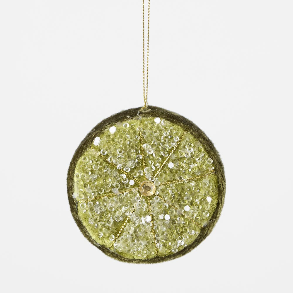 Palermo Beaded Lemon Slice Green 2 pcs