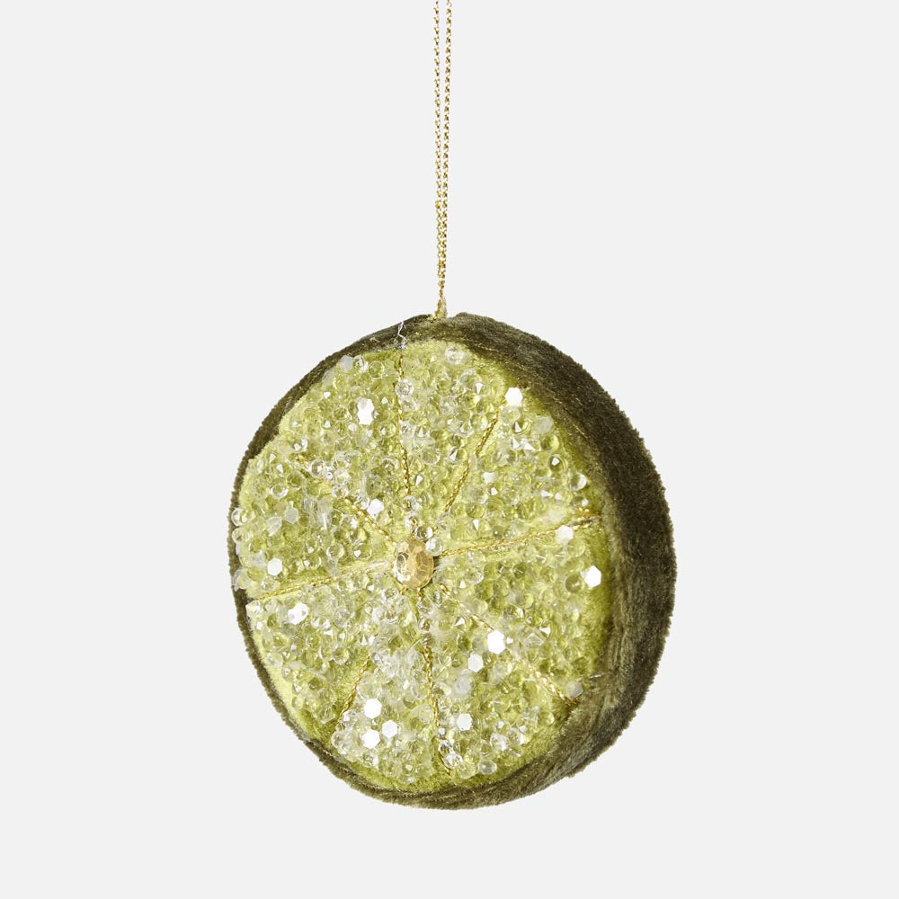 Palermo Beaded Lemon Slice Green 2 pcs