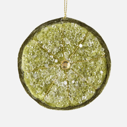 Palermo Beaded Lemon Slice Green 2 pcs