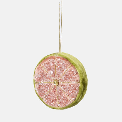 Palermo Beaded Lemon Slice Pink & Olive 2 pcs
