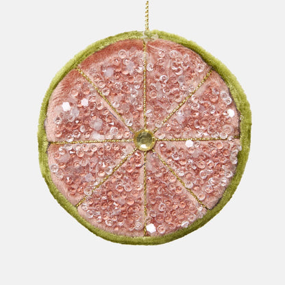 Palermo Beaded Lemon Slice Pink & Olive 2 pcs