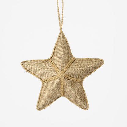 Bowral Linen Star tree Decoration 2 pcs