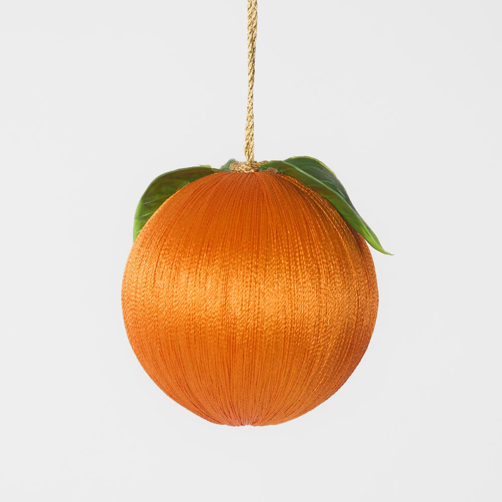 Silk Fruit Bauble Orange 2 pcs
