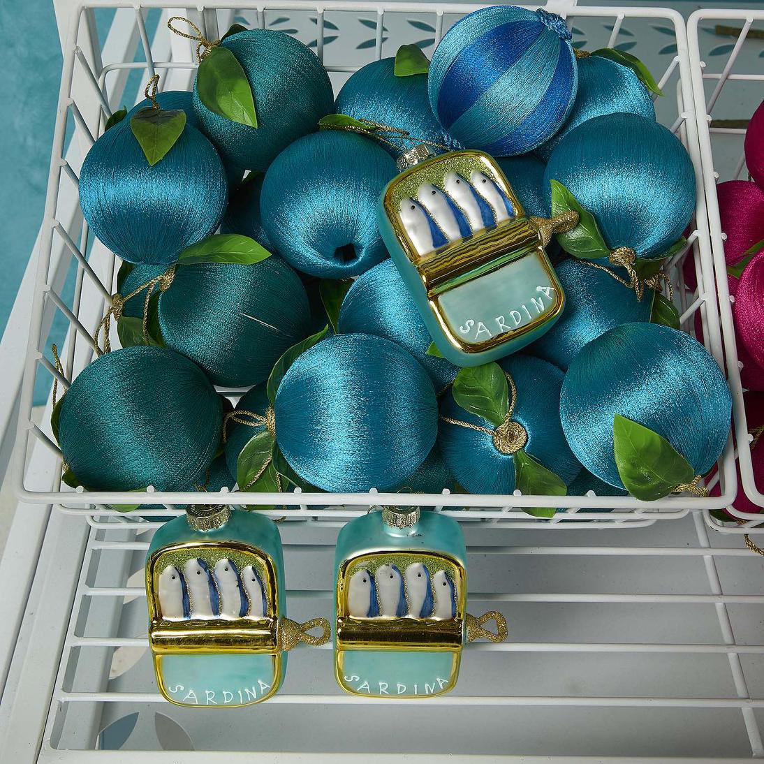 Silk Fruit Bauble Turquoise 3 pcs
