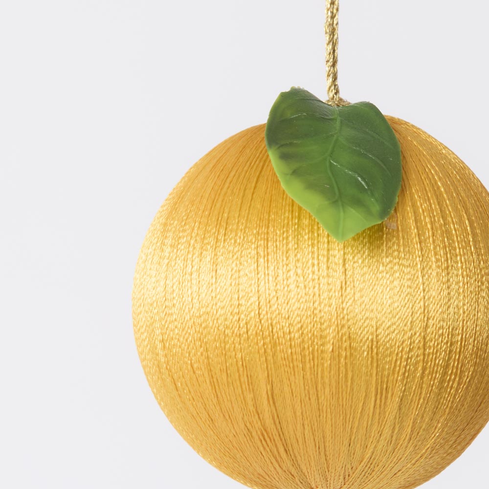 Silk Fruit Bauble Yellow 3 pcs