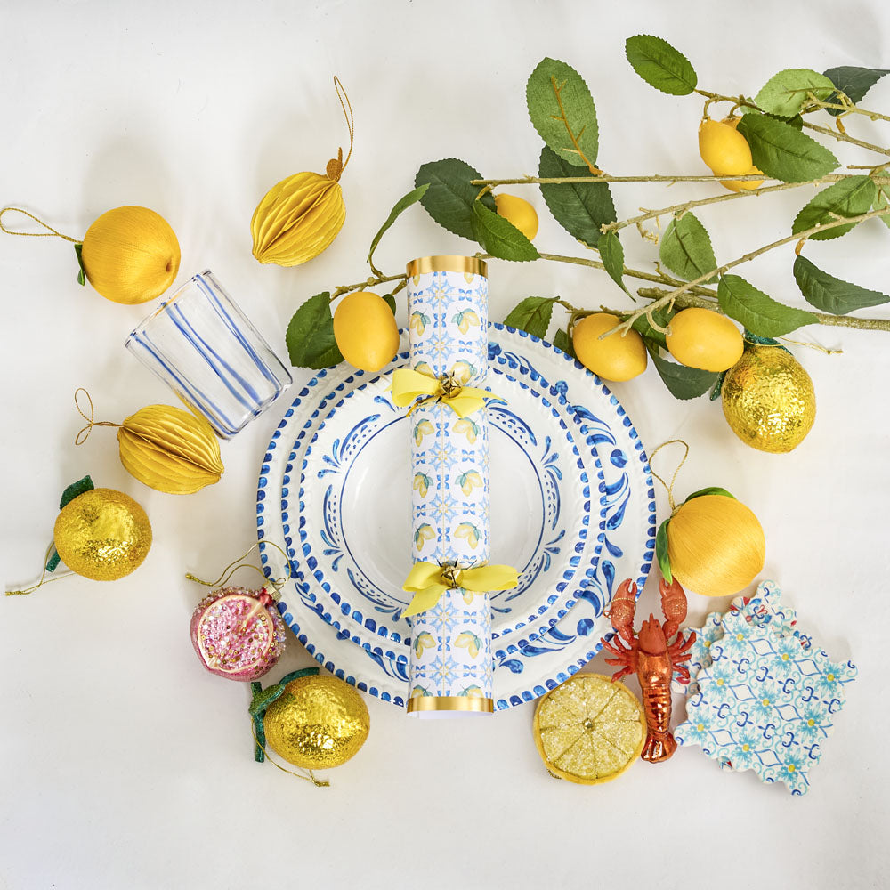 Silk Fruit Bauble Yellow 3 pcs