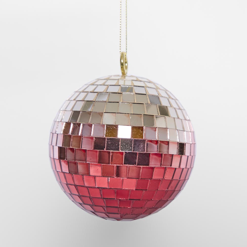Disco Ball Hanging Small Fuchsia 2 pcs