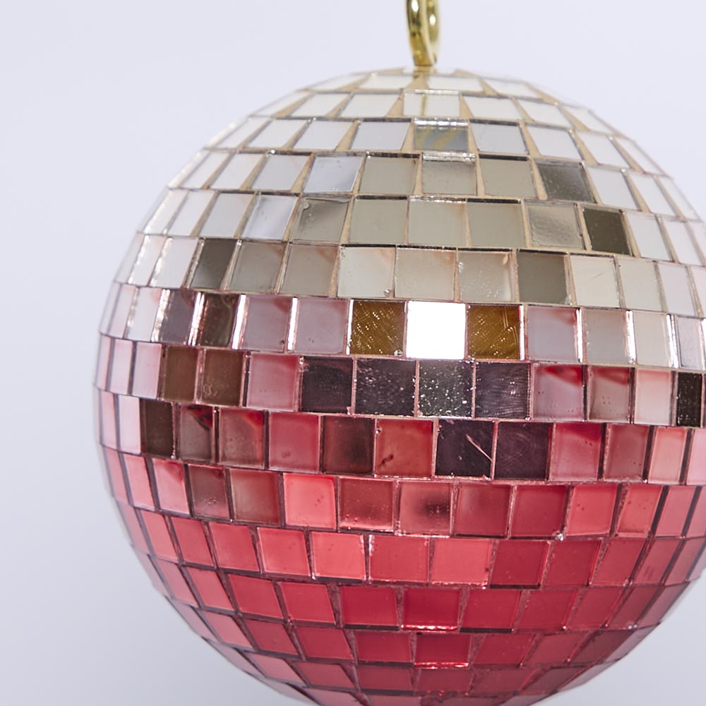 Disco Ball Hanging Small Fuchsia 2 pcs