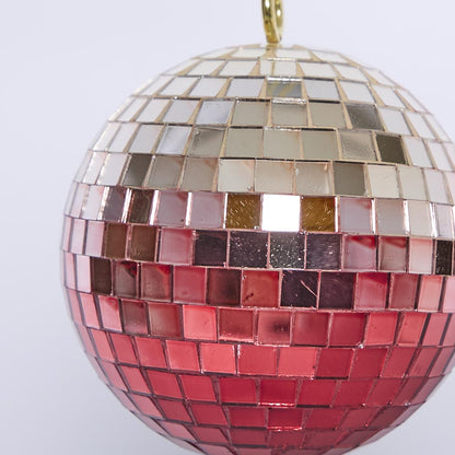 Disco Ball Hanging Small Fuchsia 2 pcs