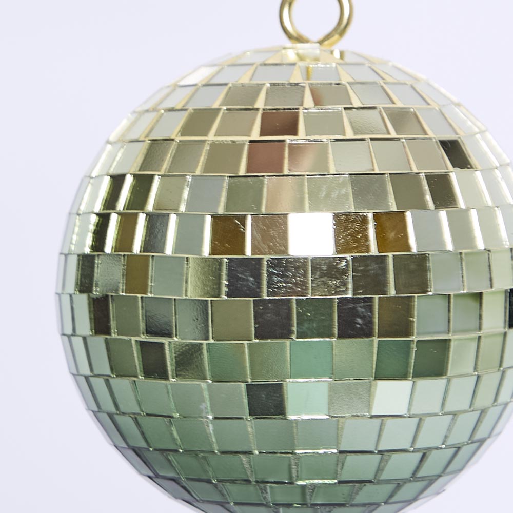 Disco Ball Hanging Small Green 2 pcs