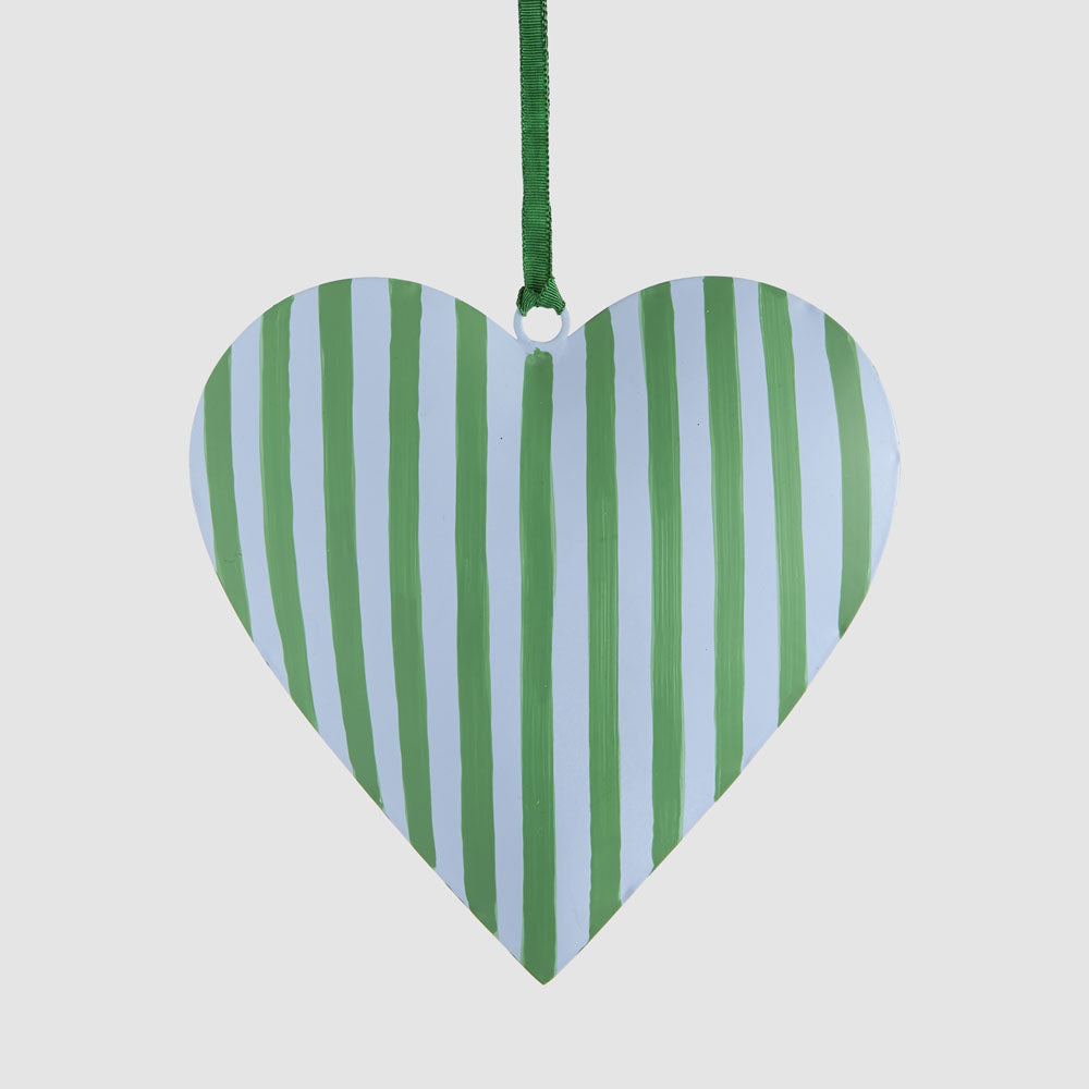 La Dolce Vita Heart Tree Decoration Large Green 3 pcs