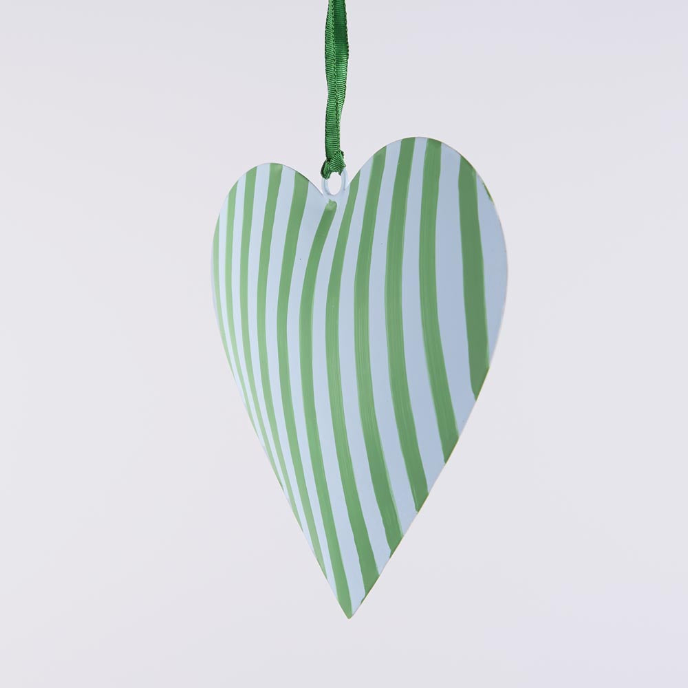 La Dolce Vita Heart Tree Decoration Large Green 3 pcs