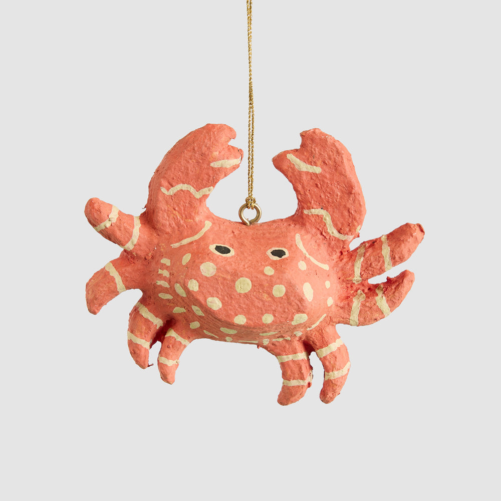 Mache Crab Hanging Decoration 6 pcs