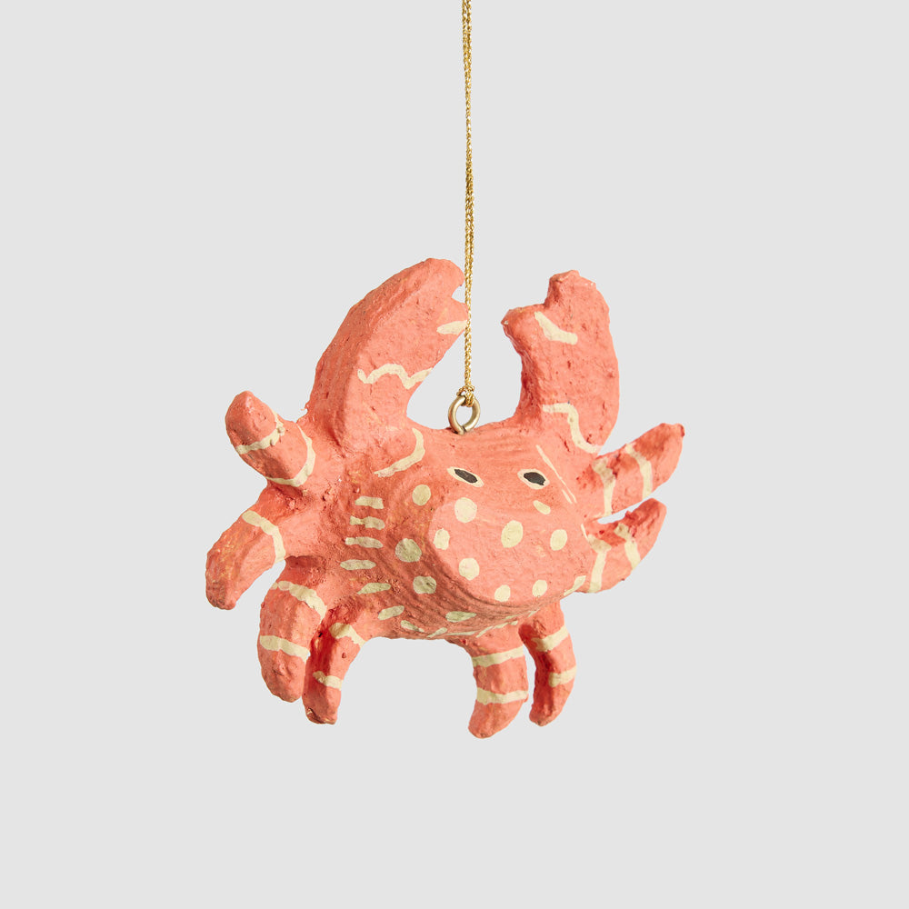 Mache Crab Hanging Decoration 6 pcs