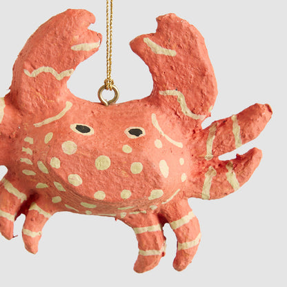Mache Crab Hanging Decoration 6 pcs