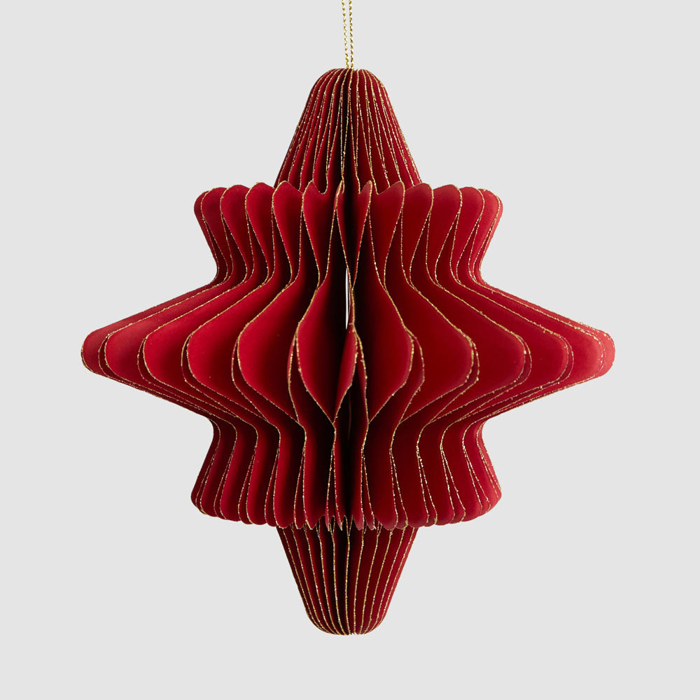 Paper Star Decoration Large Red 12 pcs