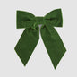 Velvet Clip On Bow Small Green 3 pcs