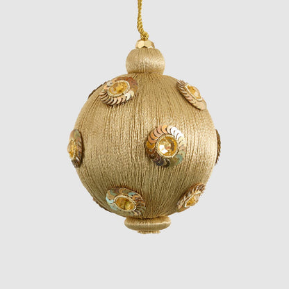 Silk Sequin Bauble Gold 3 pcs