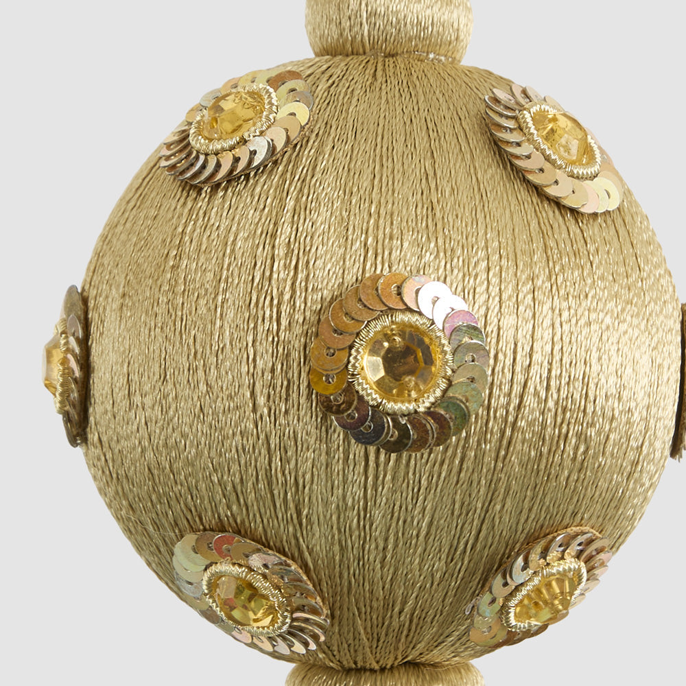Silk Sequin Bauble Gold 3 pcs