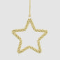 Star Beaded Decoration Small Gold 2 pcs