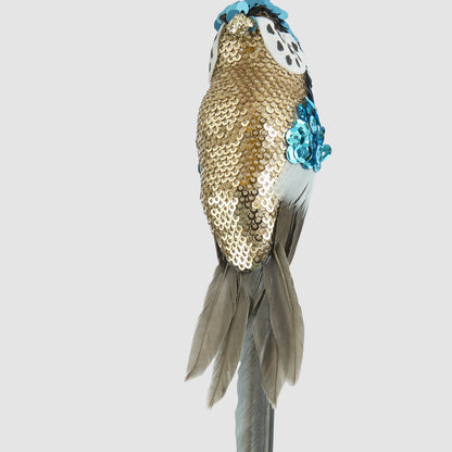 Shixi Sequin Budgie Bird Blue 6 pcs