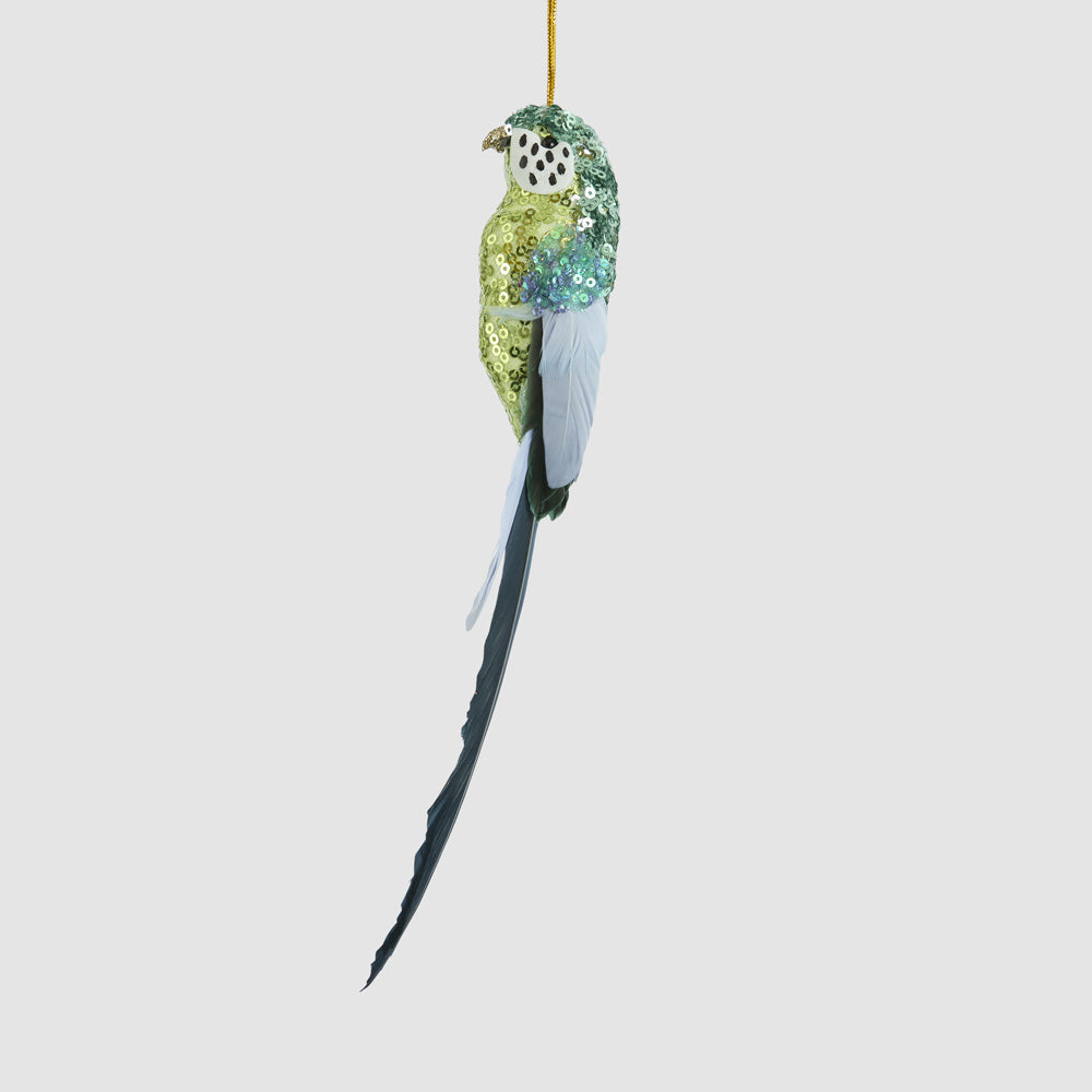 Shixi Sequin Budgie Bird Green 2 pcs