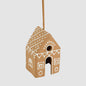 Mache Patterned Hanging Gingerbread Cottage 2 pcs