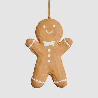 Mache Gingerbread Man Decoration 2 pcs