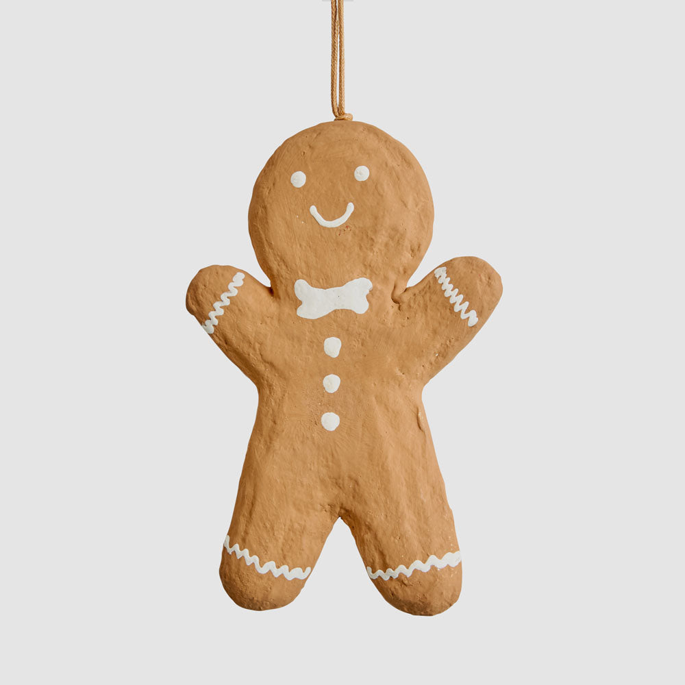 Mache Gingerbread Man Decoration 2 pcs