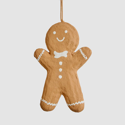 Mache Gingerbread Man Decoration 2 pcs