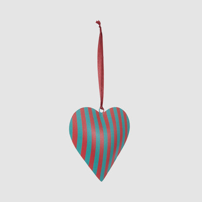 Noel Hand Painted Heart Tree Decoration 3 pcs
