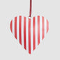 Candy Cane Hand Painted Heart Tree Decoration 6 pcs