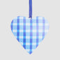 Joy Hand Painted Heart Tree Decoration Blues 6 pcs